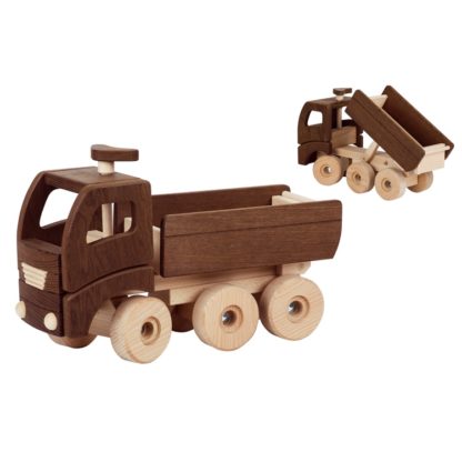 Mooie houten speelgoed vrachtwagen Goki